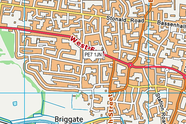 PE7 1JN map - OS VectorMap District (Ordnance Survey)