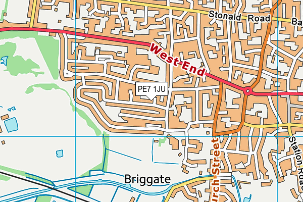 PE7 1JU map - OS VectorMap District (Ordnance Survey)
