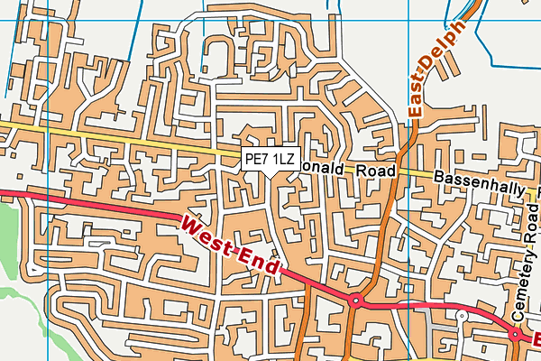 PE7 1LZ map - OS VectorMap District (Ordnance Survey) PE7 1LZ map - OS VectorMap District (Ordnance Survey)
