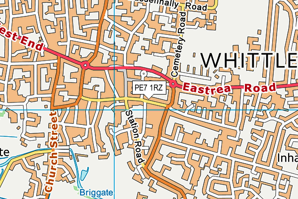 PE7 1RZ map - OS VectorMap District (Ordnance Survey)