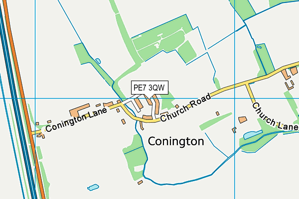 PE7 3QW map - OS VectorMap District (Ordnance Survey)