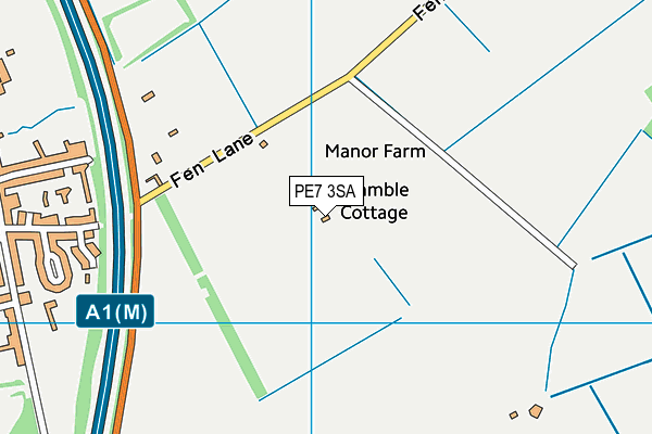 PE7 3SA map - OS VectorMap District (Ordnance Survey) PE7 3SA map - OS VectorMap District (Ordnance Survey)