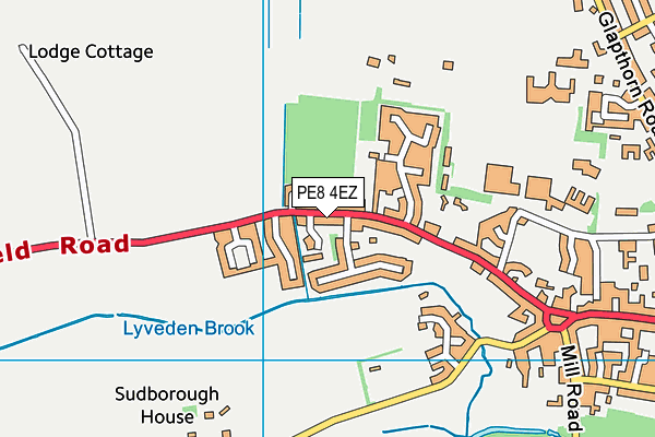 PE8 4EZ map - OS VectorMap District (Ordnance Survey)