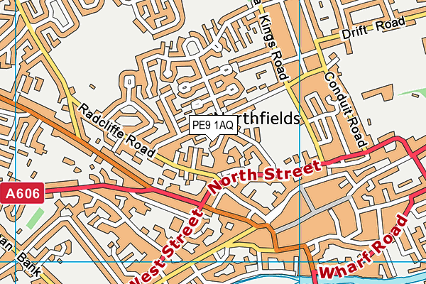 PE9 1AQ map - OS VectorMap District (Ordnance Survey)
