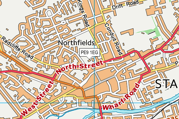 PE9 1EG map - OS VectorMap District (Ordnance Survey)