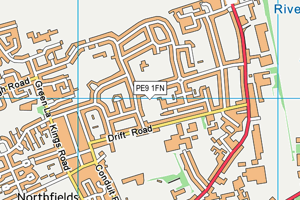 PE9 1FN map - OS VectorMap District (Ordnance Survey) PE9 1FN map - OS VectorMap District (Ordnance Survey)