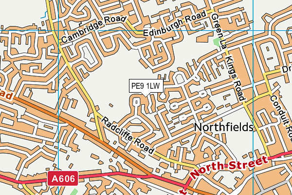 PE9 1LW map - OS VectorMap District (Ordnance Survey)
