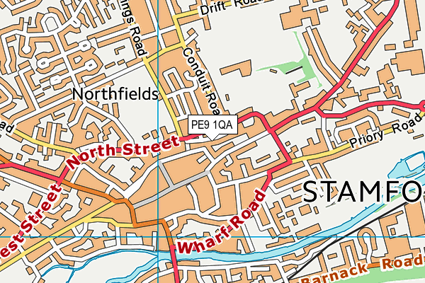 PE9 1QA map - OS VectorMap District (Ordnance Survey) PE9 1QA map - OS VectorMap District (Ordnance Survey)