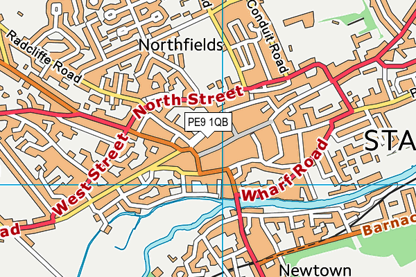 PE9 1QB map - OS VectorMap District (Ordnance Survey) PE9 1QB map - OS VectorMap District (Ordnance Survey)