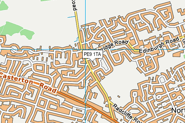PE9 1TA map - OS VectorMap District (Ordnance Survey)