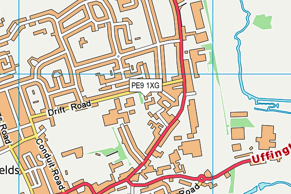 PE9 1XG map - OS VectorMap District (Ordnance Survey)
