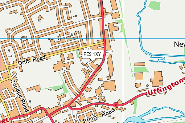 PE9 1XY map - OS VectorMap District (Ordnance Survey)