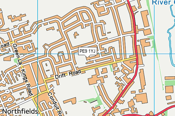 PE9 1YJ map - OS VectorMap District (Ordnance Survey) PE9 1YJ map - OS VectorMap District (Ordnance Survey)
