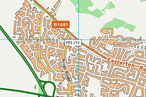 PE9 2YX map - OS VectorMap District (Ordnance Survey) PE9 2YX map - OS VectorMap District (Ordnance Survey)