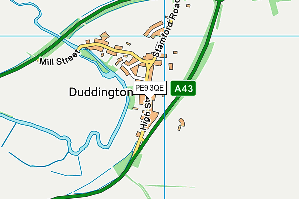 PE9 3QE map - OS VectorMap District (Ordnance Survey)