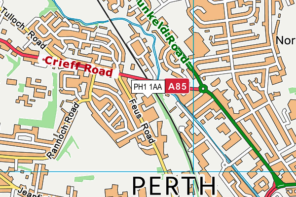 PH1 1AA map - OS VectorMap District (Ordnance Survey) PH1 1AA map - OS VectorMap District (Ordnance Survey)