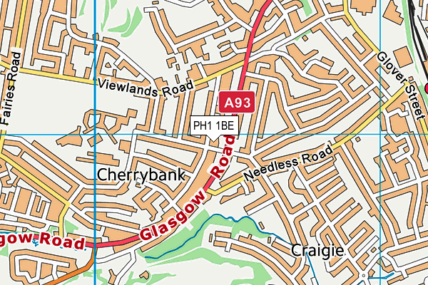 PH1 1BE map - OS VectorMap District (Ordnance Survey) PH1 1BE map - OS VectorMap District (Ordnance Survey)