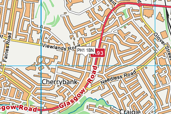 PH1 1BN map - OS VectorMap District (Ordnance Survey) PH1 1BN map - OS VectorMap District (Ordnance Survey)