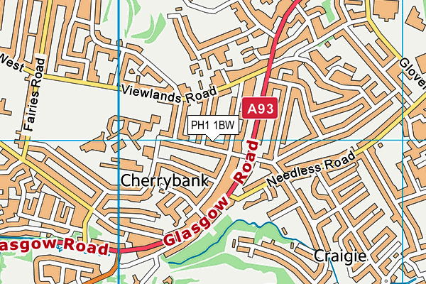 PH1 1BW map - OS VectorMap District (Ordnance Survey) PH1 1BW map - OS VectorMap District (Ordnance Survey)