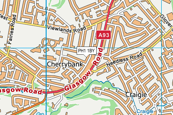 PH1 1BY map - OS VectorMap District (Ordnance Survey) PH1 1BY map - OS VectorMap District (Ordnance Survey)