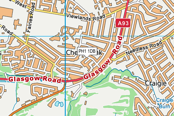 PH1 1DB map - OS VectorMap District (Ordnance Survey) PH1 1DB map - OS VectorMap District (Ordnance Survey)