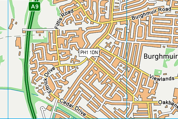 PH1 1DN map - OS VectorMap District (Ordnance Survey) PH1 1DN map - OS VectorMap District (Ordnance Survey)
