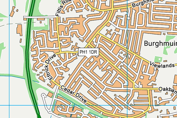PH1 1DR map - OS VectorMap District (Ordnance Survey) PH1 1DR map - OS VectorMap District (Ordnance Survey)
