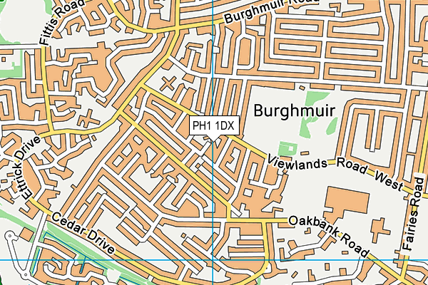 PH1 1DX map - OS VectorMap District (Ordnance Survey) PH1 1DX map - OS VectorMap District (Ordnance Survey)