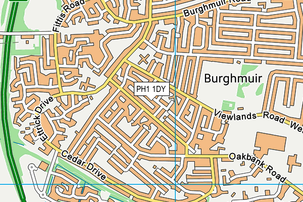 PH1 1DY map - OS VectorMap District (Ordnance Survey) PH1 1DY map - OS VectorMap District (Ordnance Survey)