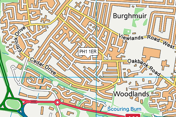 PH1 1ER map - OS VectorMap District (Ordnance Survey) PH1 1ER map - OS VectorMap District (Ordnance Survey)