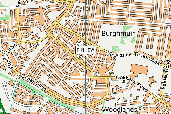 PH1 1EW map - OS VectorMap District (Ordnance Survey) PH1 1EW map - OS VectorMap District (Ordnance Survey)