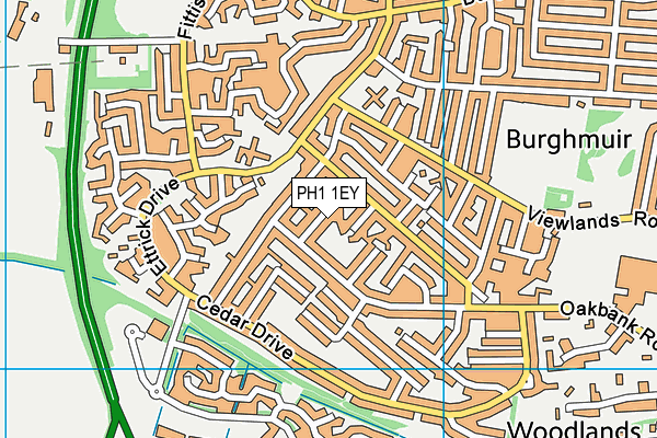 PH1 1EY map - OS VectorMap District (Ordnance Survey) PH1 1EY map - OS VectorMap District (Ordnance Survey)