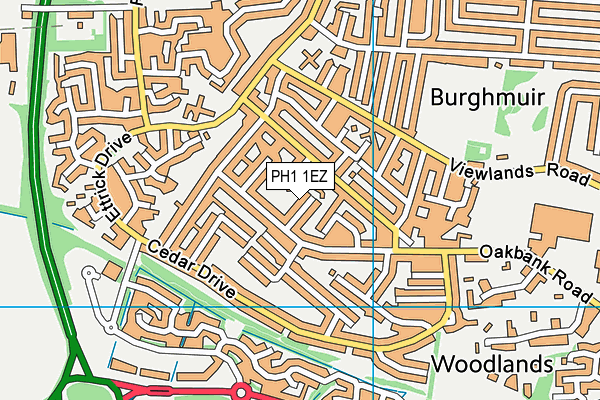 PH1 1EZ map - OS VectorMap District (Ordnance Survey) PH1 1EZ map - OS VectorMap District (Ordnance Survey)