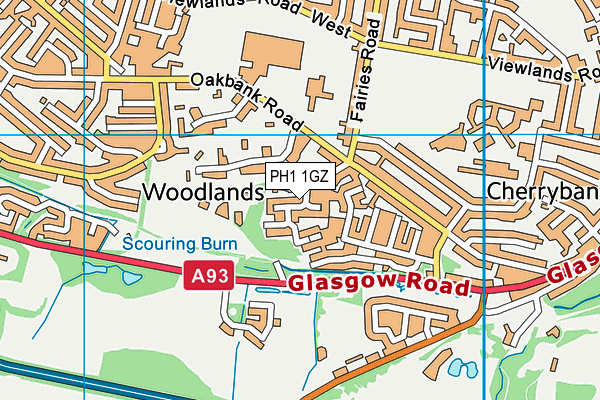 PH1 1GZ map - OS VectorMap District (Ordnance Survey)