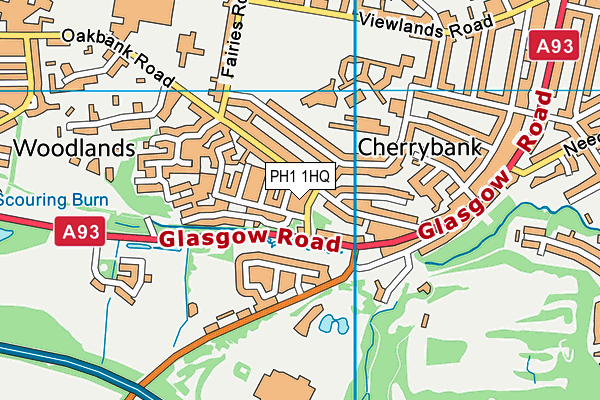 PH1 1HQ map - OS VectorMap District (Ordnance Survey) PH1 1HQ map - OS VectorMap District (Ordnance Survey)