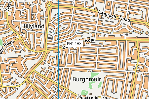 PH1 1HX map - OS VectorMap District (Ordnance Survey) PH1 1HX map - OS VectorMap District (Ordnance Survey)