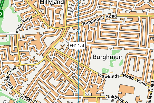 PH1 1JB map - OS VectorMap District (Ordnance Survey) PH1 1JB map - OS VectorMap District (Ordnance Survey)