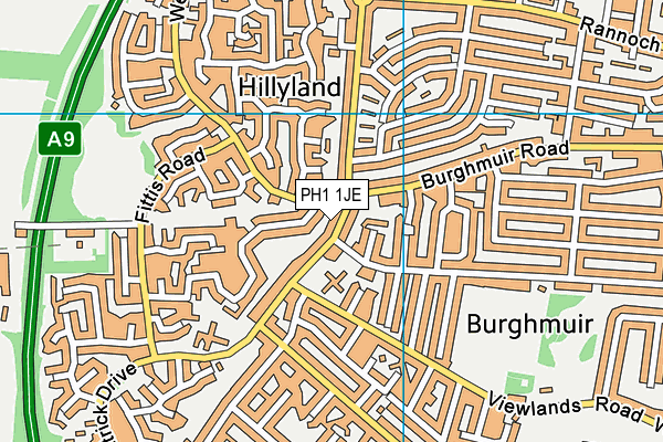 PH1 1JE map - OS VectorMap District (Ordnance Survey) PH1 1JE map - OS VectorMap District (Ordnance Survey)