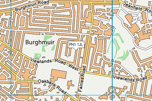 PH1 1JL map - OS VectorMap District (Ordnance Survey) PH1 1JL map - OS VectorMap District (Ordnance Survey)