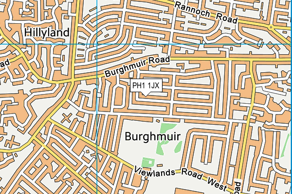 PH1 1JX map - OS VectorMap District (Ordnance Survey) PH1 1JX map - OS VectorMap District (Ordnance Survey)