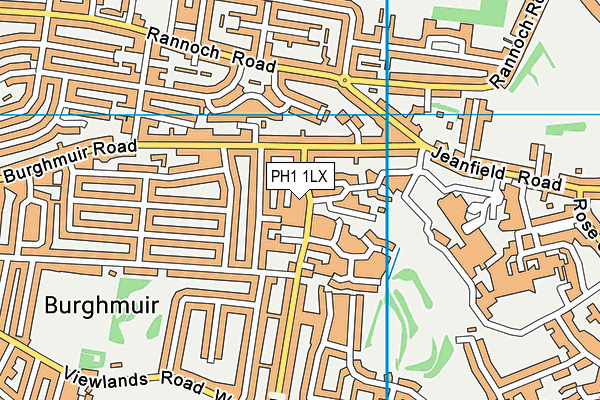 PH1 1LX map - OS VectorMap District (Ordnance Survey) PH1 1LX map - OS VectorMap District (Ordnance Survey)