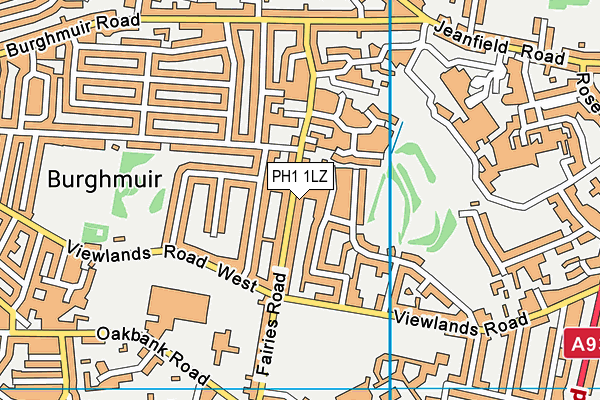 PH1 1LZ map - OS VectorMap District (Ordnance Survey) PH1 1LZ map - OS VectorMap District (Ordnance Survey)