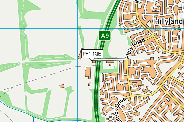 PH1 1QE map - OS VectorMap District (Ordnance Survey) PH1 1QE map - OS VectorMap District (Ordnance Survey)
