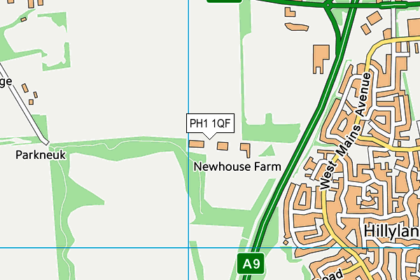 PH1 1QF map - OS VectorMap District (Ordnance Survey) PH1 1QF map - OS VectorMap District (Ordnance Survey)