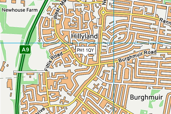 PH1 1QY map - OS VectorMap District (Ordnance Survey) PH1 1QY map - OS VectorMap District (Ordnance Survey)