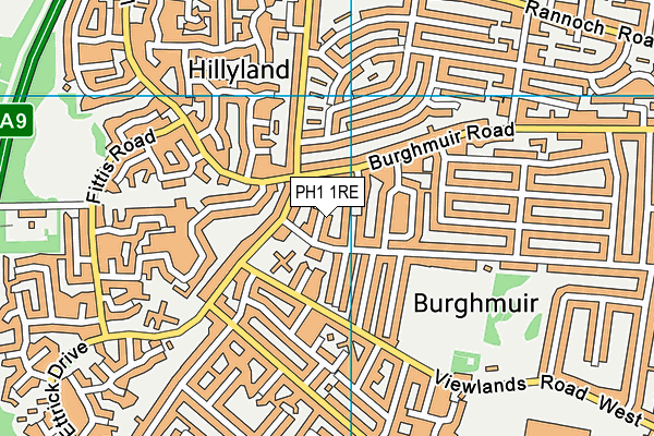 PH1 1RE map - OS VectorMap District (Ordnance Survey) PH1 1RE map - OS VectorMap District (Ordnance Survey)