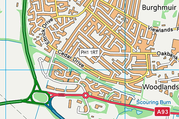 PH1 1RT map - OS VectorMap District (Ordnance Survey) PH1 1RT map - OS VectorMap District (Ordnance Survey)