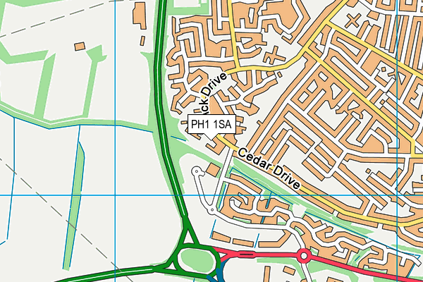 PH1 1SA map - OS VectorMap District (Ordnance Survey) PH1 1SA map - OS VectorMap District (Ordnance Survey)