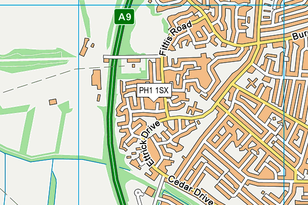 PH1 1SX map - OS VectorMap District (Ordnance Survey) PH1 1SX map - OS VectorMap District (Ordnance Survey)