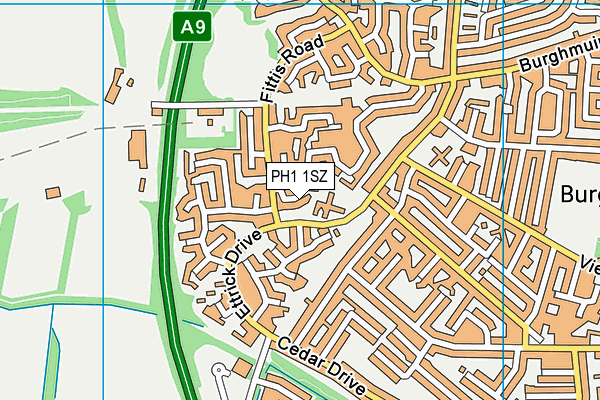 PH1 1SZ map - OS VectorMap District (Ordnance Survey) PH1 1SZ map - OS VectorMap District (Ordnance Survey)